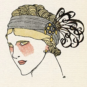 Headdresses Collection: Feather Flapper headband 1912