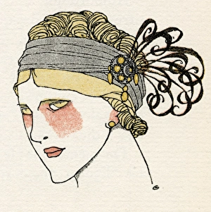 Images Dated 21st August 2017: Feather Flapper headband 1912