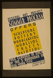 Program Prints: Federal Art Project summer program Offers sculpture, pottery