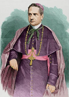 Federico Cattani Amadori (1856-1943). Colored engraving