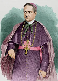 Secretary Gallery: Federico Cattani Amadori (1856-1943). Colored engraving