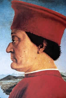 Piero Gallery: Federico III da Montefeltro (1422-1482). Portrait by Piero d