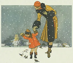 Cold Gallery: Feeding Birds in the Snow