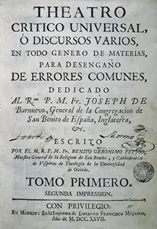 Benito Prints: FEIJOO y MONTENEGRO, Benito Jer󮩭o (1673-1764)