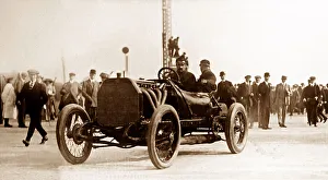 Felice Nazzarro driving his Fiat racing car