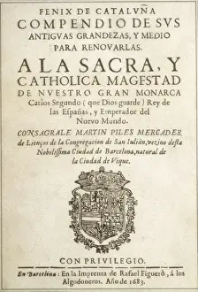 Chronicle Prints: FELIU DE LA PENYA, Narc&#xdce0( -1712). Spanish historian