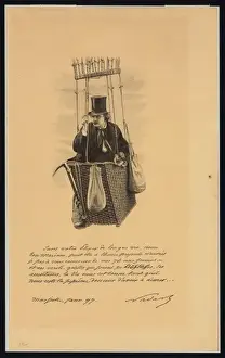 Binoculars Prints: Felix Nadar, half-length portrait, standing in the basket of