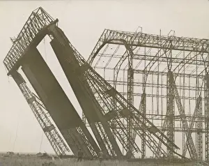 Kingsnorth Prints: Felling the old airship shed - Kingsnorth Airship Station