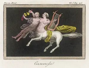 Harp Prints: Female Centaur & Harp