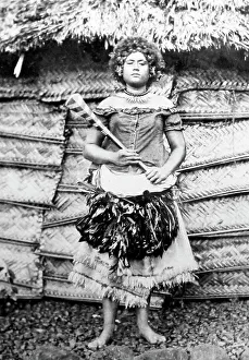 Samoan Prints: A female Chief, Samoa, Victorian period
