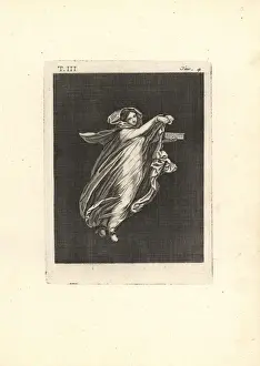 Voluminous Prints: Female dancer with box performing rites of Bacchus