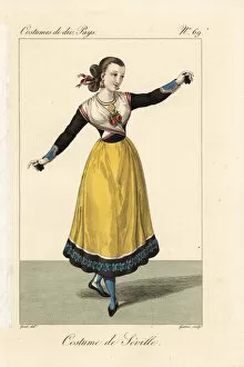 Seville Collection: Female dancer of Seville, Spain, 19th century