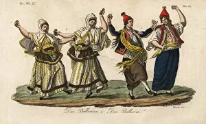 Lute Gallery: Two female dancers and two male dancers or Tschenky