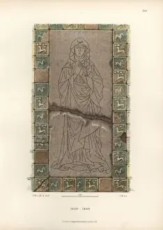 Female dress from the 15th century from a gravestone