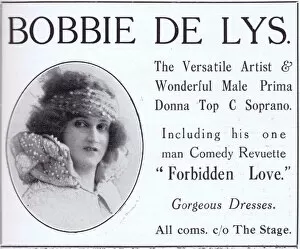 Female impersonator and Male prima donna Bobbie de Lys