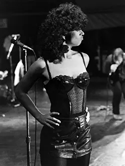 Skimpy Prints: Female singer in concert, Penwith, Cornwall