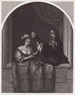 Female singer at a window