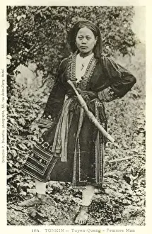 Tonkin Prints: Female soldier / warrior, Vietnam