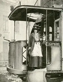 Conductor Prints: Female tram conductor, Chile, South America