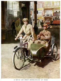 Liberation Gallery: Female WaC RAF motor-cyclist at work 1918