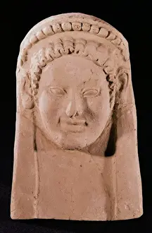 Eivissa Prints: Females bust of votive use. Punic style. 6th century BC