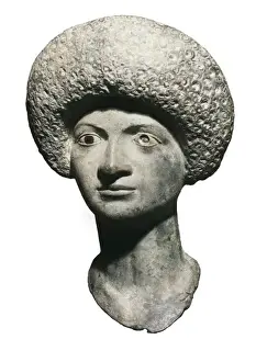 Lescala Prints: Feminine head in bronze (1st c. AD). Roman art