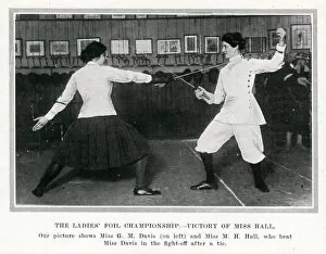 Images Dated 2nd September 2019: Fencing - the Ladies Foil Championship - Miss Hall wins