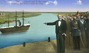 Magnificent Gallery: Ferdinand de Leseps and the Khedive of Egypt open Suez Canal