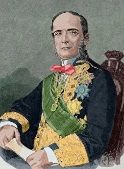 Americana Gallery: Fernando Calderon Collantes (1811-1890). Colored engraving