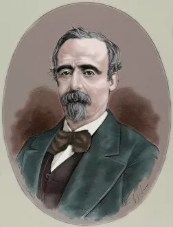 Goatee Gallery: Fernando Cos-Gayon (1825-1898). Engraving. Colored