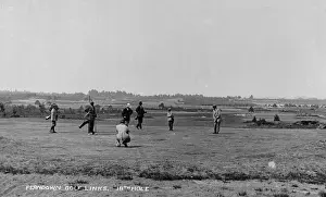 Ferndown Golf Links 18th hole, with people playing