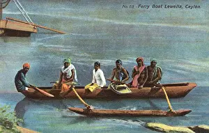 Oars Prints: Ferry boat, Lewella, Kandy, Ceylon (Sri Lanka)