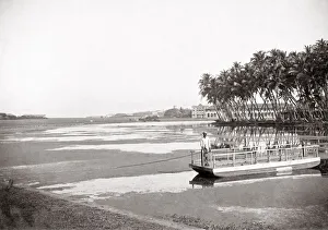 Ferry boat near Galle Face Hotel, Ceylon (Sri Lanka)
