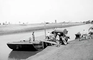 Ferry on Grand Canal, Dezhou, China, early 1900s