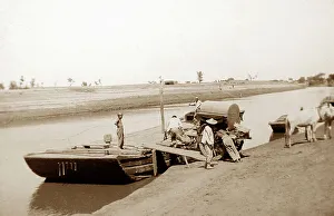 Ferry on Grand Canal, Dezhou, China, early 1900s