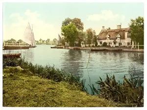 Horning Prints: The ferry, Horning Village, England