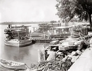 Ferry on the Indus river, Sukkur, India c. 1880 s