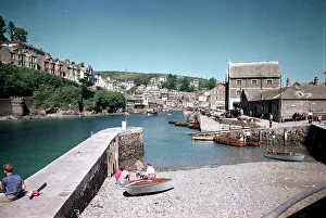 Looe Prints: The ferry slip and harbour, Looe