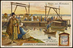 Turkmenistan Prints: Ferry on Syr-Daria