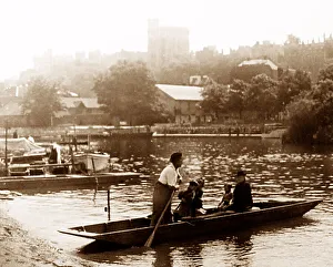 The ferry across the Thames at Windsor, early 1900s