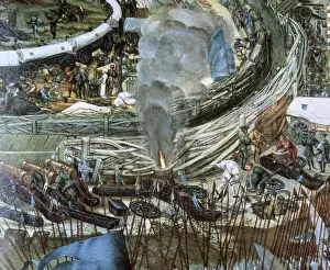 Alte Prints: FESELEN, Melchior (1495-1538). The Siege of Alesia