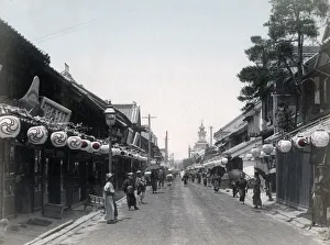 Festival lanterns, Bentendori, Yokohama, Japan, c. 1880 s