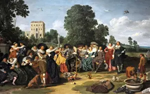 1627 Prints: The Fete Champetre, 1627, by Dirck Hals (1591-1656)