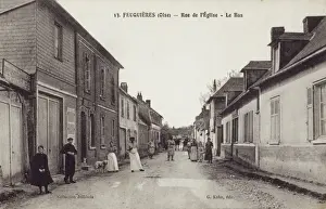Oise Prints: Feuquieres, France (Oise) - Church Road