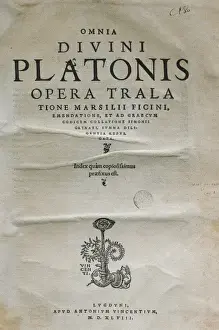1499 Prints: FICINO, Marsilio (1433-1499); PLATO (428-348 BC)