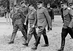 Images Dated 7th June 2016: Field Marshal Bernard Montgomery with Marshal Rokossovsky
