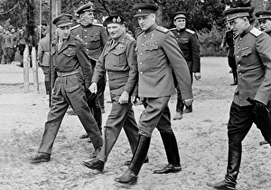 Images Dated 7th June 2016: Field Marshal Bernard Montgomery with Marshal Rokossovsky