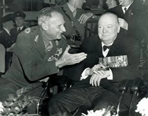 Churchill Collection: Field Marshall Montgomery and Winston Churchill at the Alamein Reunion