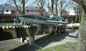 Fieseler Fi 103 - (V-1 flying bomb) on its launching ramp Fieseler Fi 103 - (V-1 flying bomb) on its launching ramp