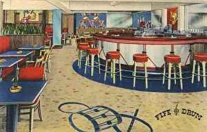 Stools Prints: Fife & Drum Bar, Plattsburg, New York State, USA